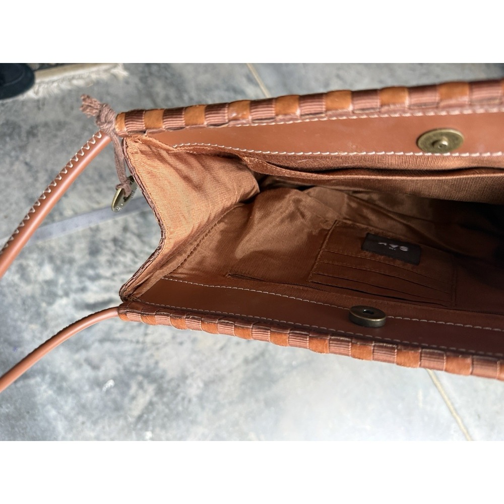 VTG Y2K 90s The Sak Woven Leather Ribbon Shoulder Bag Brown Boho Purse Hippie - Picture 11 of 13